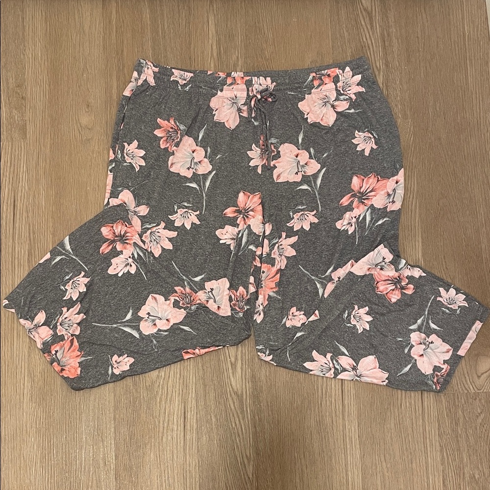 Floral Gray Pajama Pants